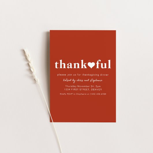 Invitation Simple Thanksgiving Diner Party