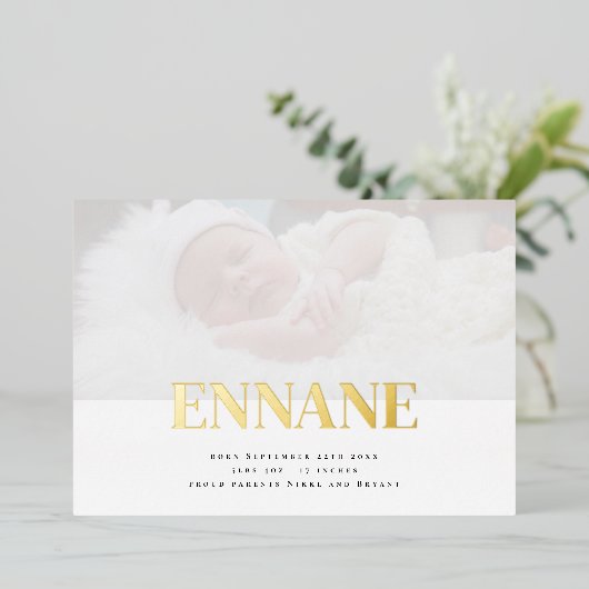 Invitation simple Thanku Foil (Debout devant)