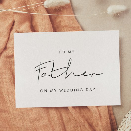 Invitation Simple To my father on my wedding day card
