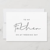 Invitation Simple To my father on my wedding day card (Devant)