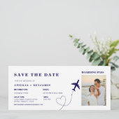 Invitation Simple Travel Boarding Pass Destination wedding  (Debout devant)