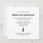 Invitation Simple Treble Clef Black White Music Considérant (Devant)