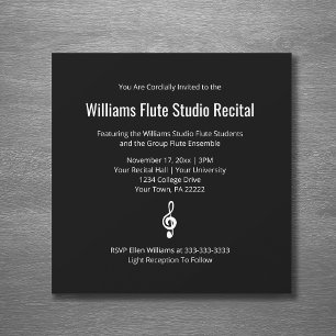Invitation Simple Treble Clef Music Considérant Concert Noir