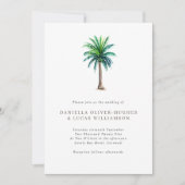 Invitation Simple Tropical Palm Tree Destination Mariage (Devant)