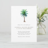 Invitation Simple Tropical Palm Tree Destination Mariage (Debout devant)