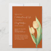 Invitation Simple Tulip Celebration of Life Funeral (Devant)