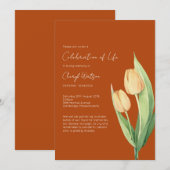 Invitation Simple Tulip Celebration of Life Funeral (Devant / Derrière)