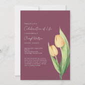 Invitation Simple Tulip Celebration of Life Funeral (Devant)