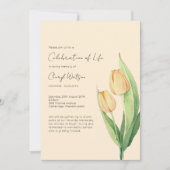 Invitation Simple Tulip Celebration of Life Funeral (Devant)