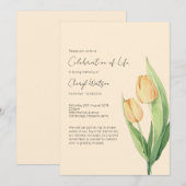 Invitation Simple Tulip Celebration of Life Funeral (Devant / Derrière)