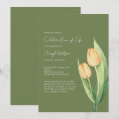 Invitation Simple Tulip Celebration of Life Funeral (Devant / Derrière)