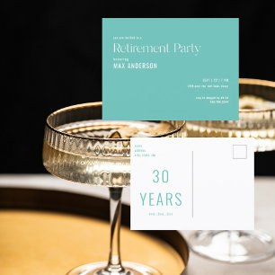 Invitation simple Turquoise Retraite Party