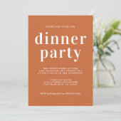 Invitation Simple Typographie Chic Burange Diner Party (Debout devant)