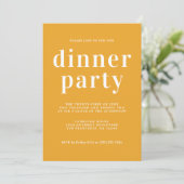 Invitation Simple Typographie Chic Soirée Dîner Jaune Mellow (Debout devant)