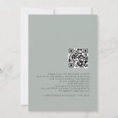 Invitation Simple Typographie  Code QR Mariage Vert Sauge Cla (Dos)