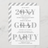 Invitation Simple Typographie Moderne Online Graduation Party (Devant / Derrière)