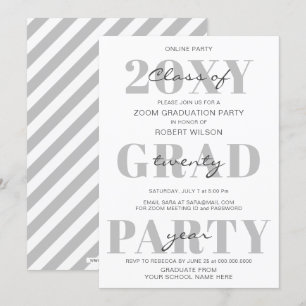 Invitation Simple Typographie Moderne Online Graduation Party