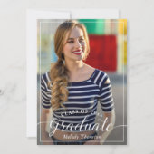 Invitation Simple Typographie moderne Photo Graduation Party (Devant)