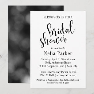 Invitation Simple typographie moderne pour une baby shower 1