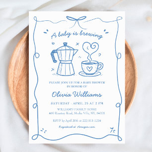 Invitation Simple Un Bébé Brasse Du Baby shower Café Garçon