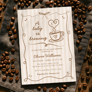 Invitation Simple Un Bébé Brasse Du Baby shower De Café
