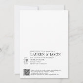 Invitation Simple Vellum réel superposition QR Code Mariage p (Dos)