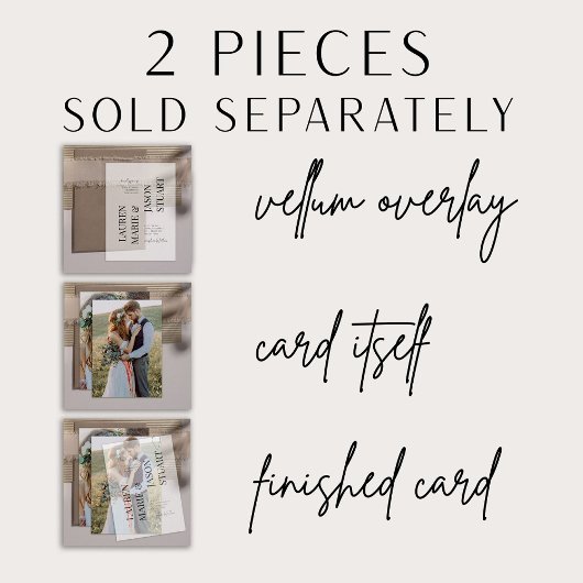 Invitation Simple Vellum Vellum Overlay Elegant 2 Mariage pho