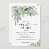 Invitation Simple verdure Célébration de la vie Mémorial (Devant / Derrière)