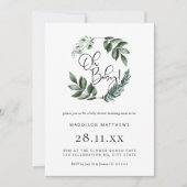 Invitation Simple Verdure minimale Wreath Oh Baby shower Invi (Devant)