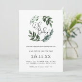 Invitation Simple Verdure minimale Wreath Oh Baby shower Invi (Debout devant)