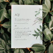 Invitation Simple verdure photo et Mariage de monogramme
