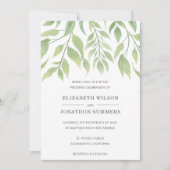 Invitation Simple Verdure rustique Mariage élégant (Devant)