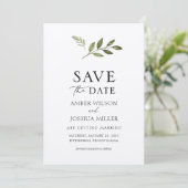 Invitation Simple verdure Sauvez la date (Debout devant)