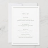 Invitation Simple Vert Sauge Monogram Mariage Élégant (Dos)
