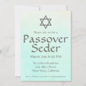 Invitation simple verte aquarelle pour le Seder de (Devant)