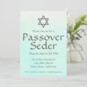 Invitation simple verte aquarelle pour le Seder de (Debout devant)