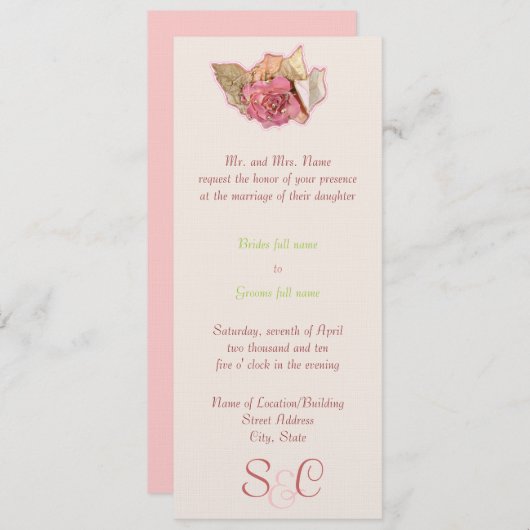 Invitation Simple victorien (Devant / Derrière)