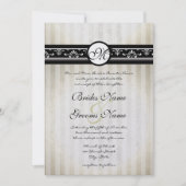 Invitation Simple Vintage moderne Noir et Beige (Devant)