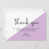 Invitation Simple violet blanc Baby shower moderne Merci (Devant)