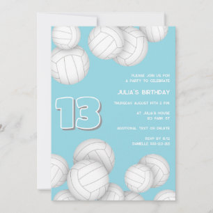 Invitation simple volleyball anniversaire ou fête d'équipe TO