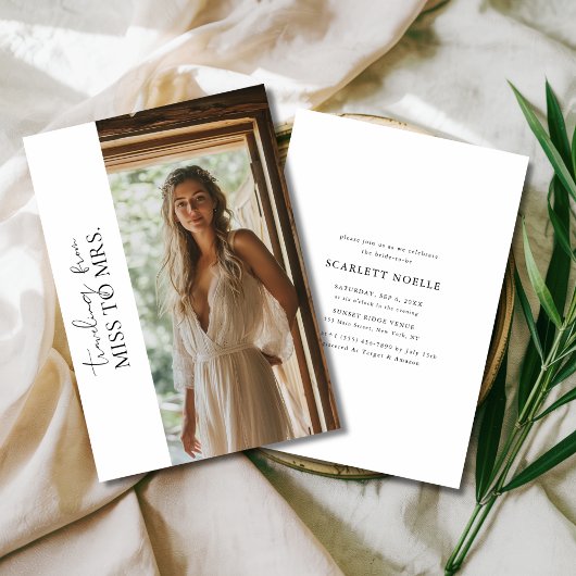 Invitation Simple voyage à Mme Fête des mariées budgétaire Ph