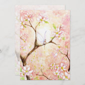 Invitation simple vue de la floraison rose (Devant / Derrière)