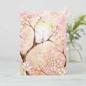 Invitation simple vue sur les fleurs roses (Debout devant)