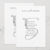 Invitation Simple Wedding Bold Table Number 5 Sign (Devant / Derrière)