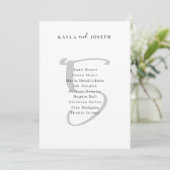 Invitation Simple Wedding Bold Table Number 5 Sign (Debout devant)