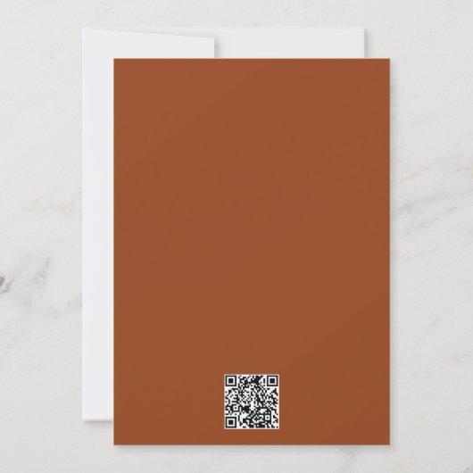 Invitation Simple Western Bohemian Cow Skull QR Code Mariage (Dos)