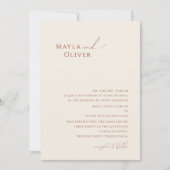 Invitation Simple Whimsert Désert Beige Mariage traditionnel (Devant)