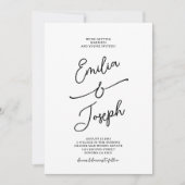 Invitation Simple Whimsical Handwritten Wedding Photo (Devant)