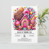 Invitation Simple Whimsy Candyland Digital Anniversaire (Debout devant)