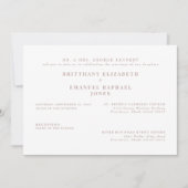 Invitation Simple White Bride Parents Rose Gold Texte Mariage (Devant)